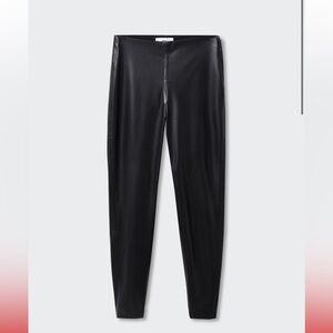 Mango Black Faux Leather Trousers